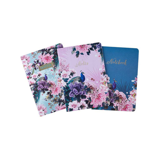 Picture of A5 NOTEBOOK SET OF 3 - EXQUISITE  PEACOCK